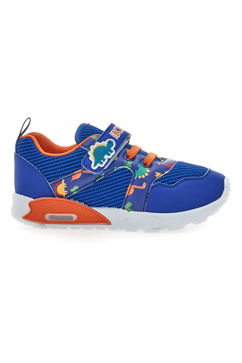 Sneakers blu e arancioni fantasia dinosauri Pitt kids PK2380A [ROYAL]