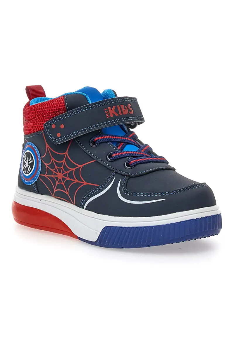 Sneakers blu rosse alte con ragnatela e luci Pitt Kids 116 [BLU miniatura 2