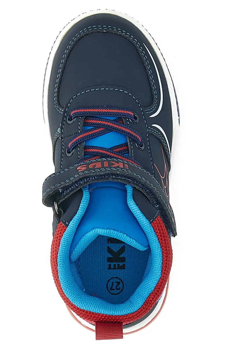 Sneakers blu rosse alte con ragnatela e luci Pitt Kids 116 [BLU miniatura 3