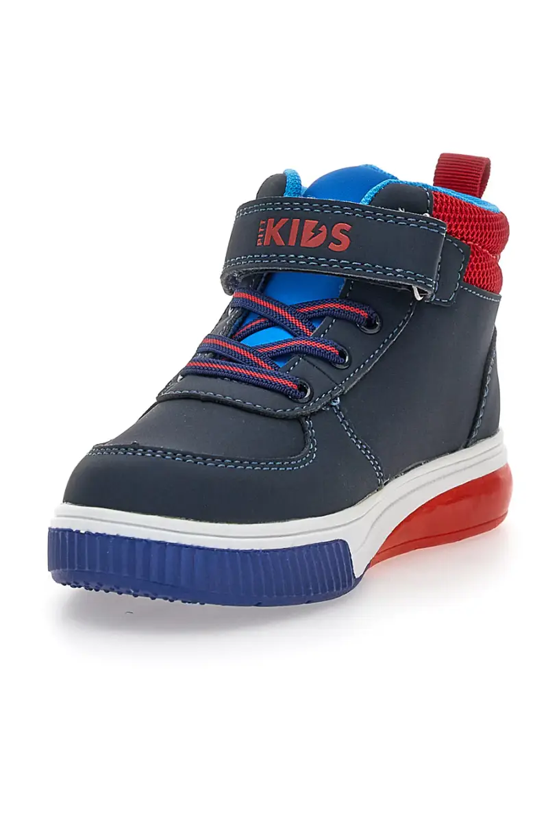 Sneakers blu rosse alte con ragnatela e luci Pitt Kids 116 [BLU miniatura 4