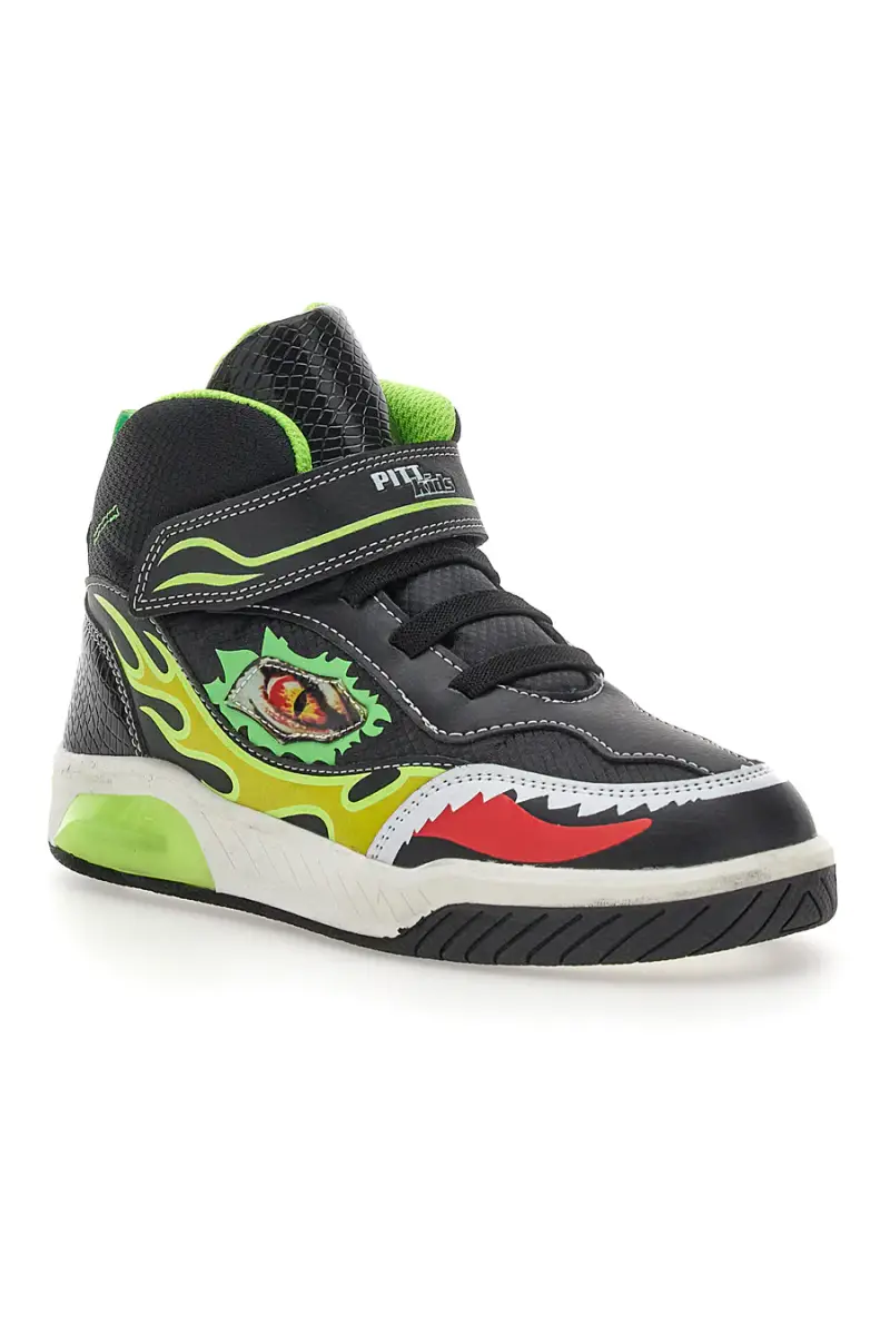 Sneakers nere con stampa colorata e Luci Pitt Kids K211020 [NERO] miniatura 2