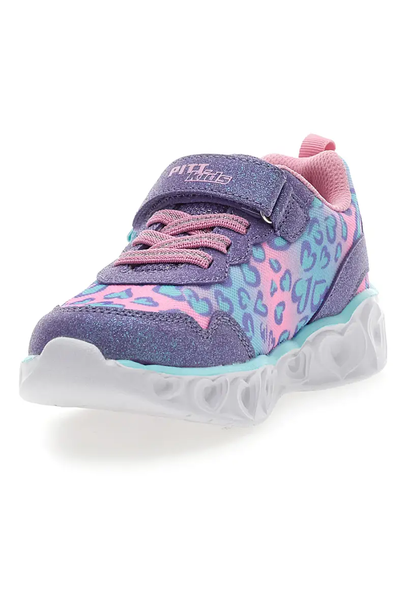 Sneakers Rosa e Viola con Velcro e Luci Integrate PITT KIDS K211270 [LILAC] miniatura 3