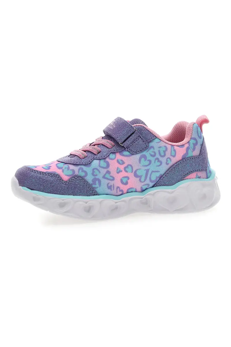 Sneakers Rosa e Viola con Velcro e Luci Integrate PITT KIDS K211270 [LILAC] miniatura 4