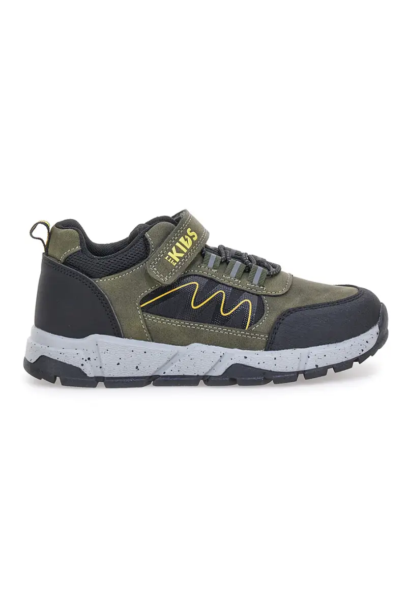 Sneakers verdi con dettagli neri e gialli Pitt kids 124 [VERDE MILITARE]