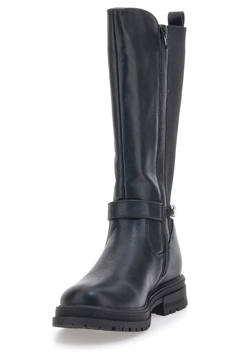 Stivali neri con catena decorativa Pitt kids SKBS1117 [NERO] miniatura 4