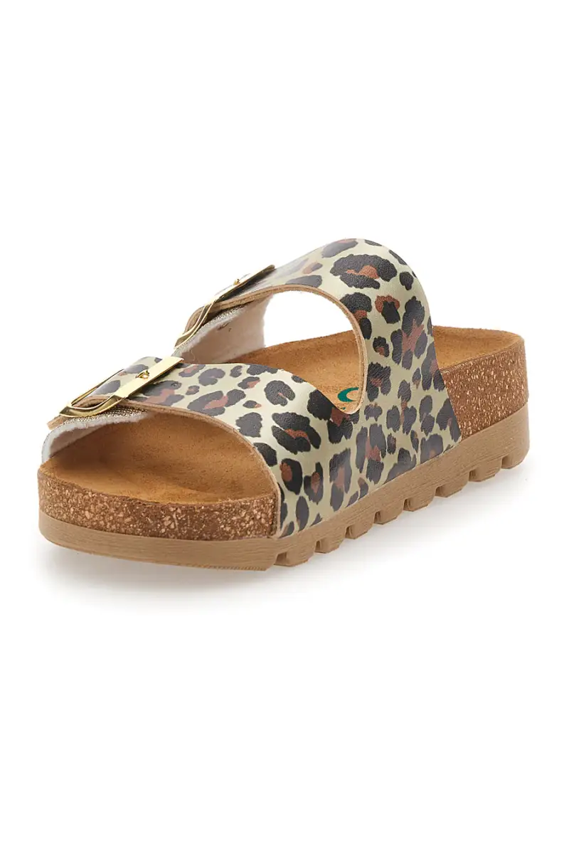 Ciabatte animalier oro con doppia fibbia PITTARELLO BIO 335P20630SR [CUOIO miniatura 4