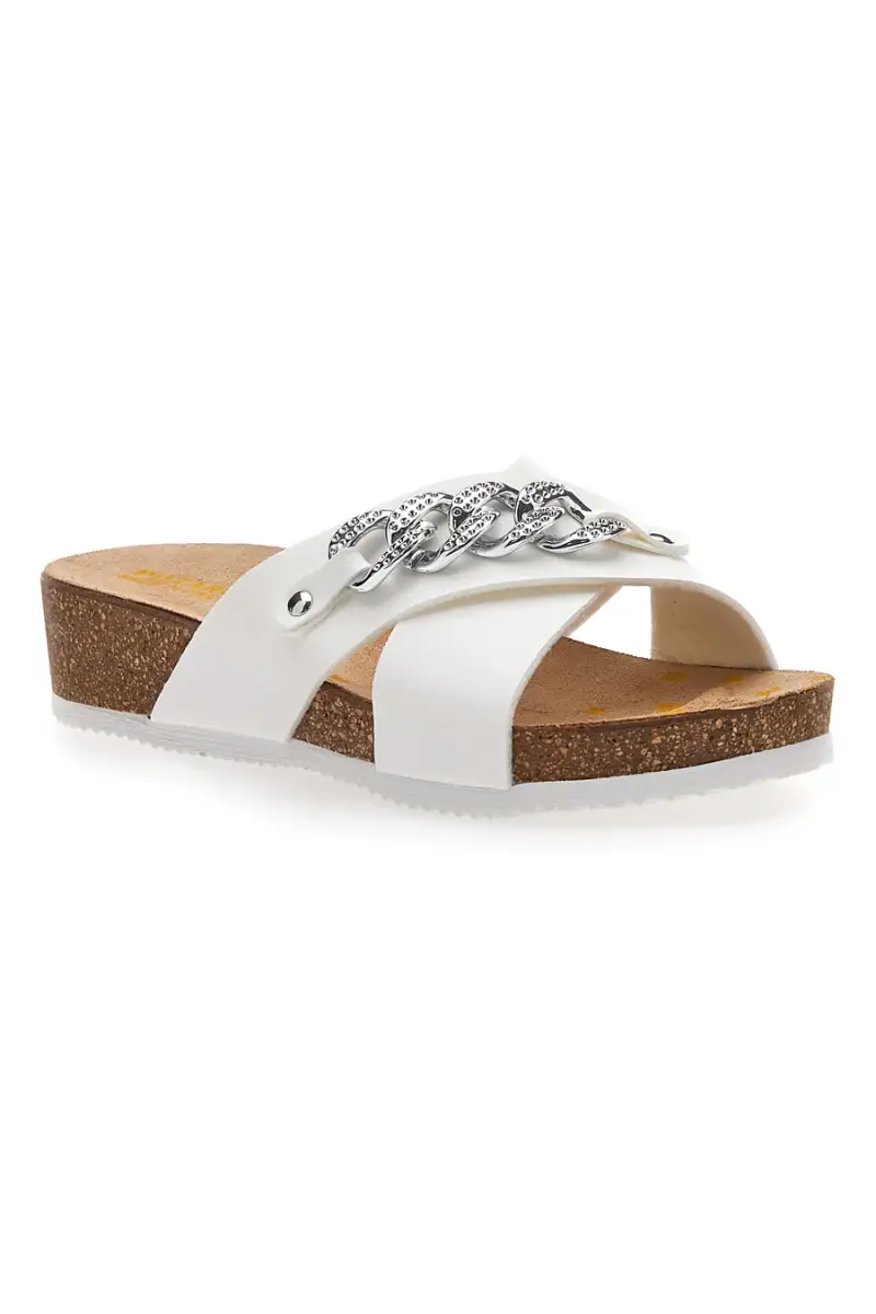 Ciabatte Bianche con Sottopiede In Pelle e Dettaglio Argento Pittarello Bio 293121 [BIANCO] miniatura 2