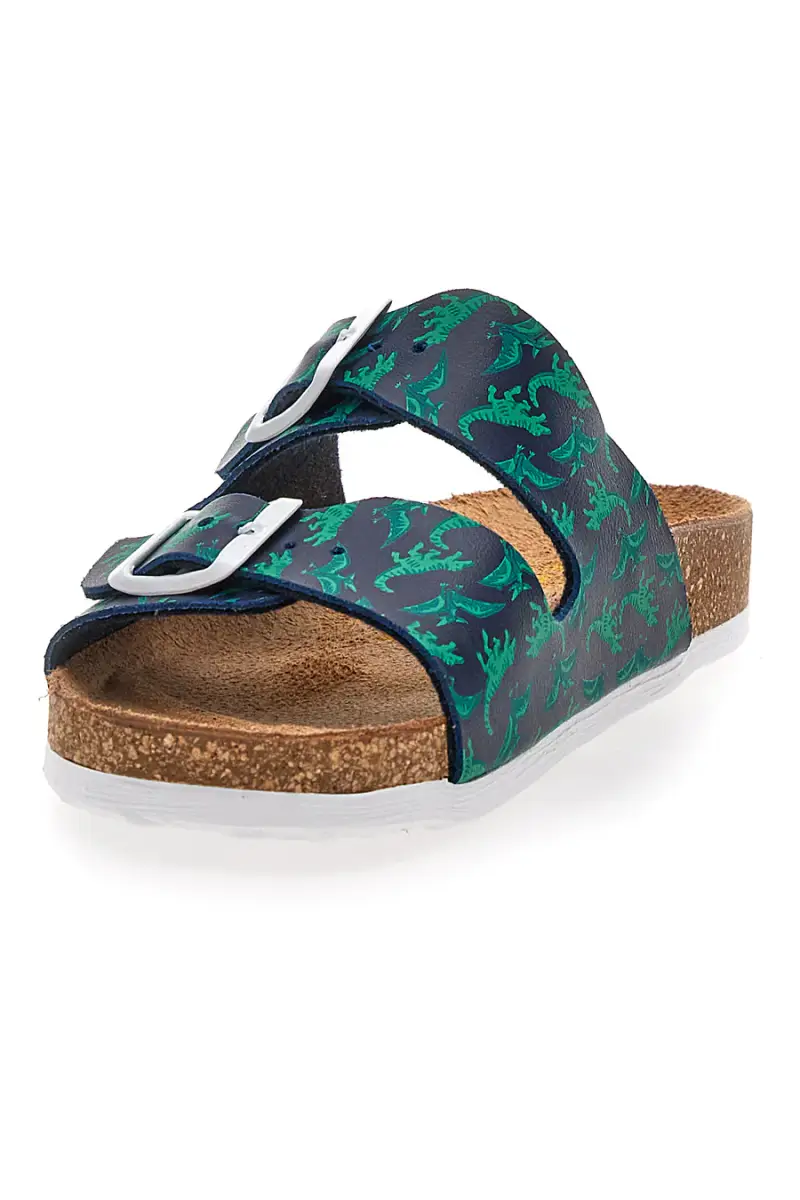 Ciabatte Blu e Verdi con Fibbia e Dinosauri Pittarello Bio 257206 [BLU miniatura 3