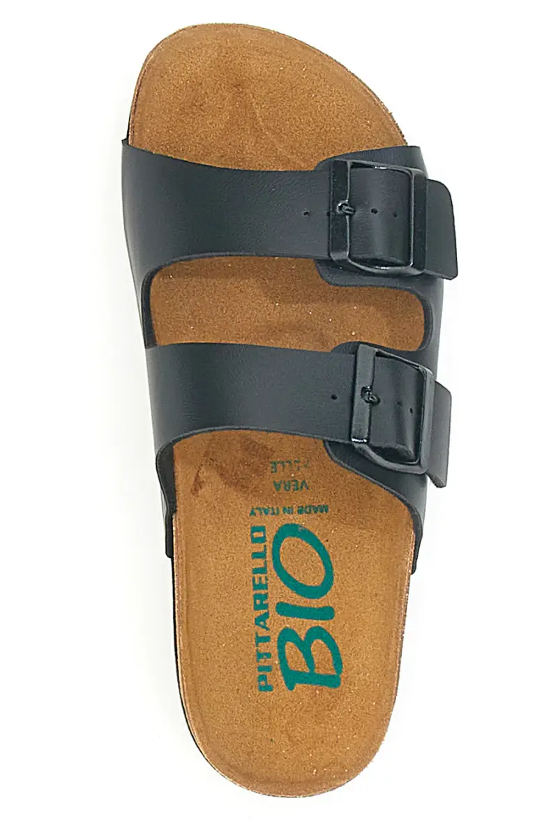 Ciabatte nere con doppia fibbia Made in Italy PITTARELLO BIO 335P20630SR [NERO] miniatura 3