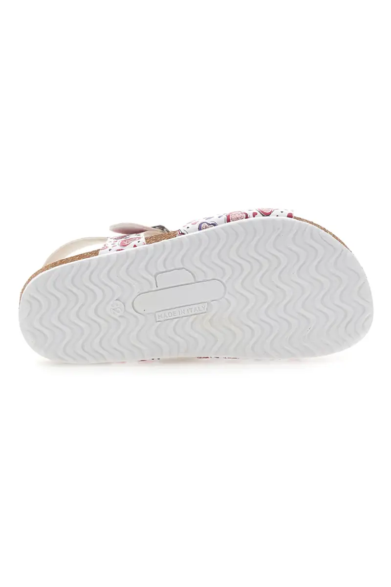 Sandali fantasia con fiocco glitter e plantare preformato Pittarello Bio 257A740SR [BIANCO] miniatura 5