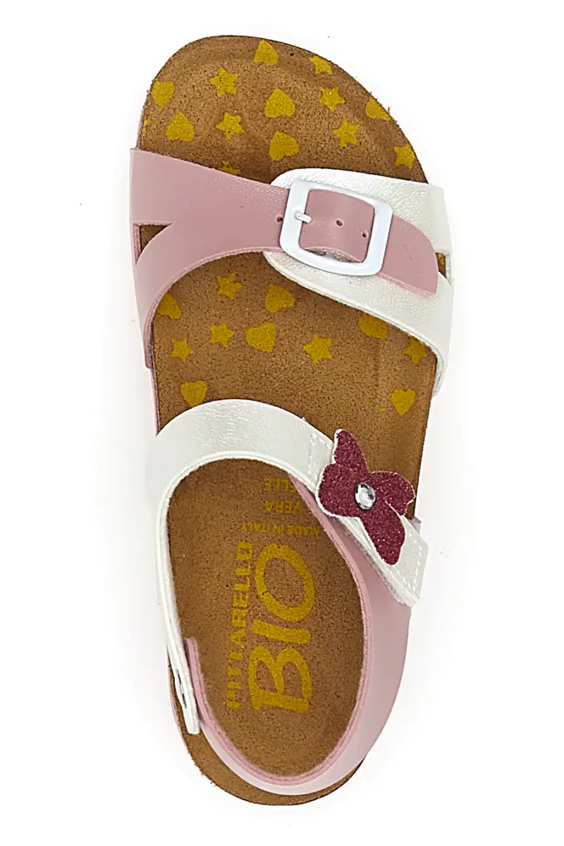 Sandali rosa e bianchi con fiocco glitter e plantare preformato Pittarello Bio 257A157SR [ROSA miniatura 3