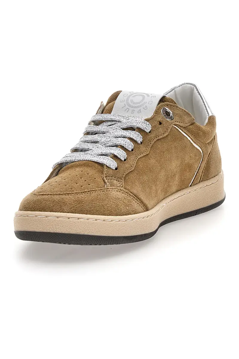 Sneaker beige in vera pelle con dettagli argento Pittarello Capsule Kelly [BEIGE miniatura 3