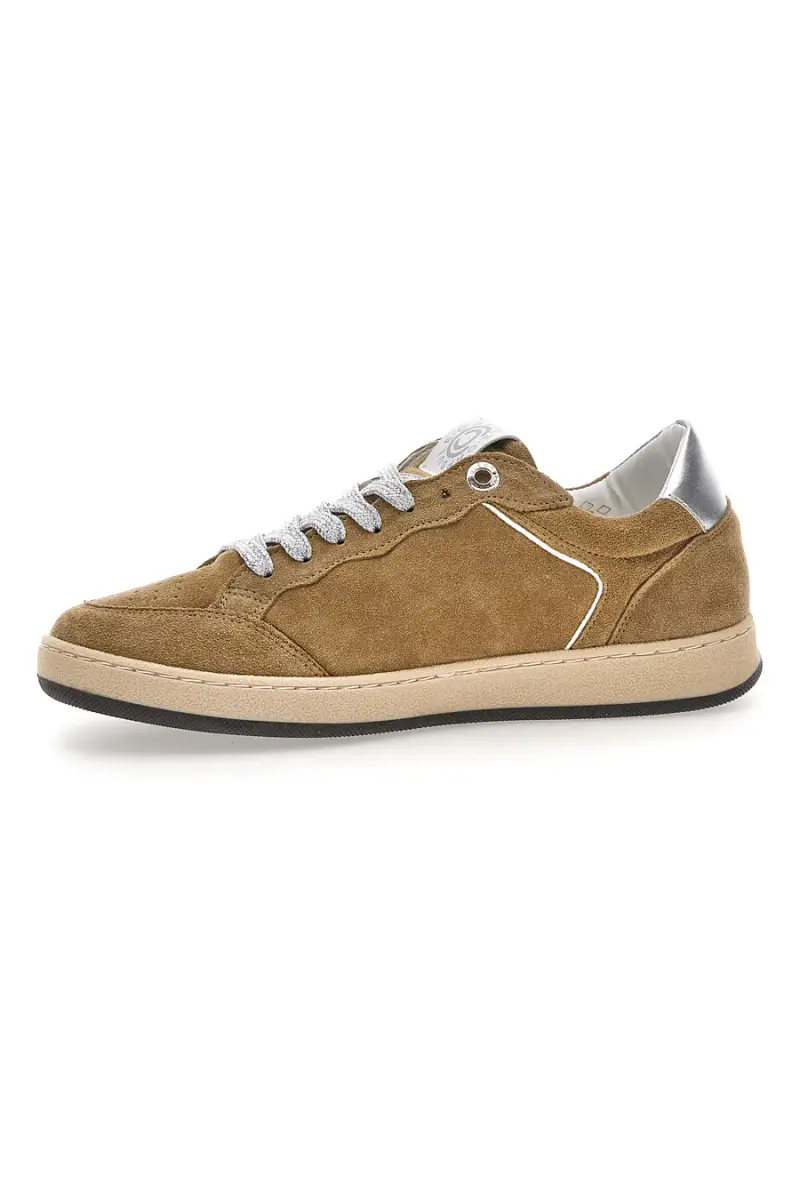 Sneaker beige in vera pelle con dettagli argento Pittarello Capsule Kelly [BEIGE miniatura 4