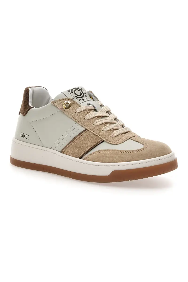 Sneaker beige in vera pelle con inserti bronzo Pittarello Capsule Grace [BEIGE] miniatura 2