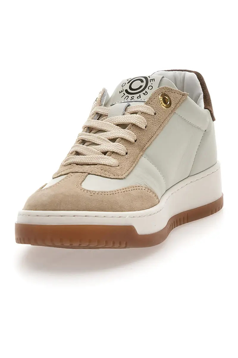 Sneaker beige in vera pelle con inserti bronzo Pittarello Capsule Grace [BEIGE] miniatura 3