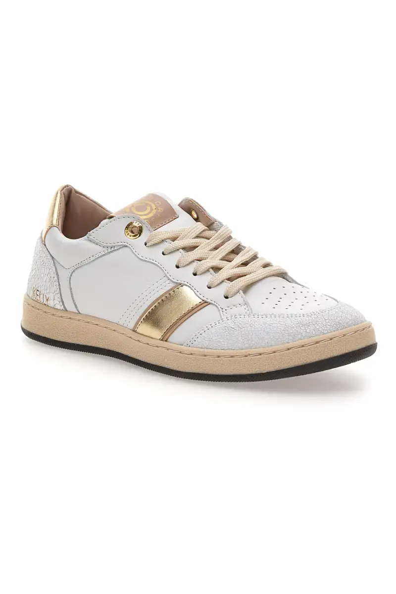 Sneaker bianca in vera pelle con dettagli oro Pittarello Capsule Kelly [BIANCO] miniatura 2
