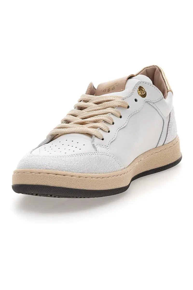 Sneaker bianca in vera pelle con dettagli oro Pittarello Capsule Kelly [BIANCO] miniatura 3