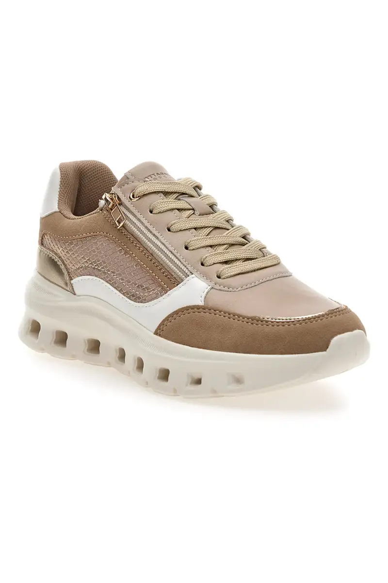 Sneakers da donna beige con inserti a contrasto Pittarello 8W25309 [BEIGE] miniatura 2