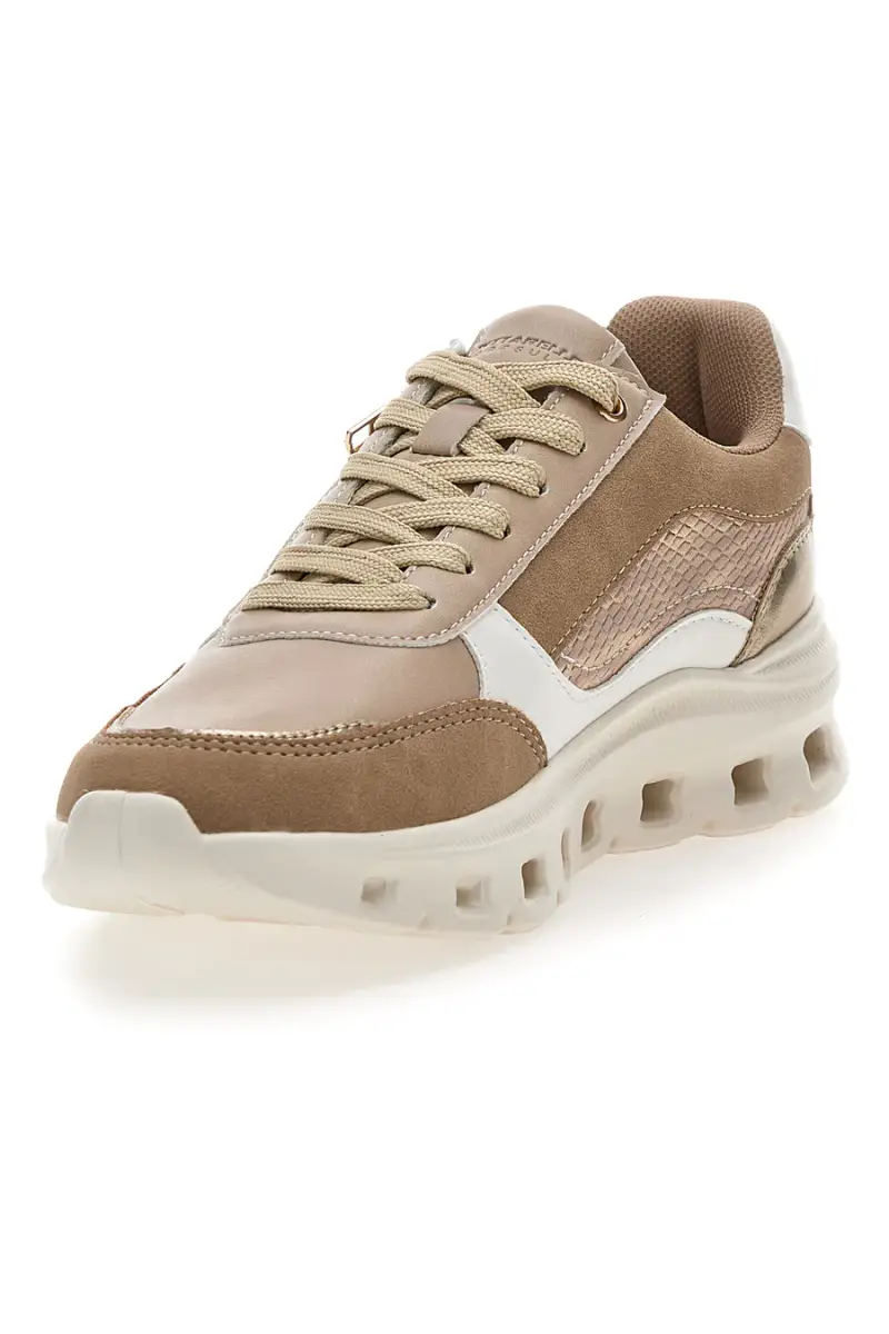 Sneakers da donna beige con inserti a contrasto Pittarello 8W25309 [BEIGE] miniatura 3