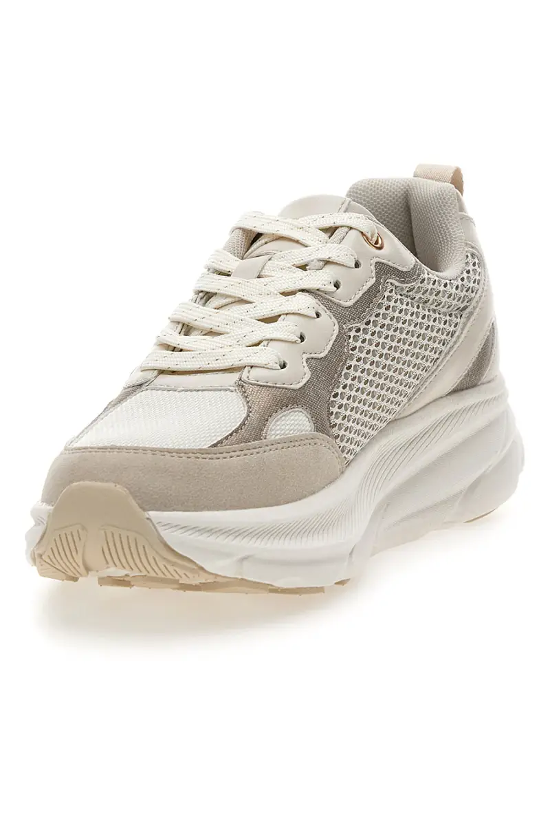 Sneakers da donna beige con inserti mesh Pittarello 8W25069 [BEIGE] miniatura 3