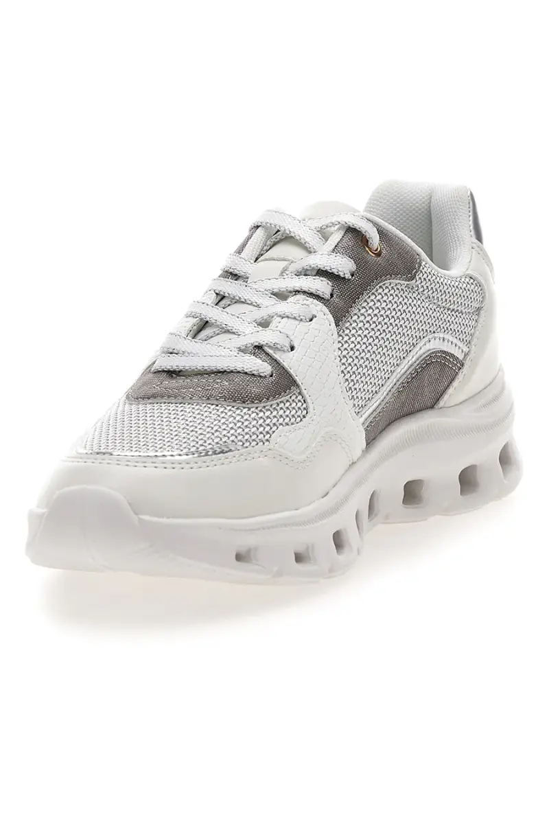 Sneakers da donna bianco grigio con inserti mesh Pittarello Capsule 8W24859 [BIANCO] miniatura 3