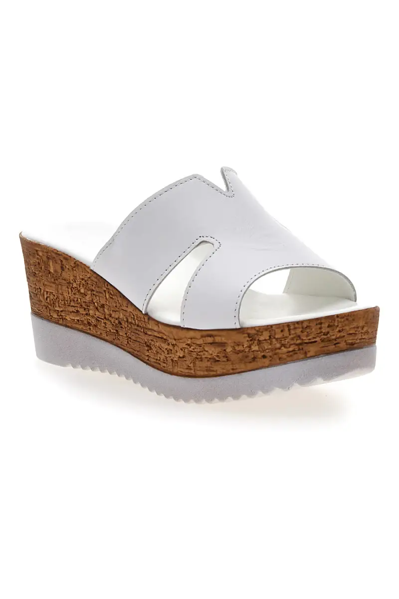 Ciabatte Bianche Con Fascia in Pelle e Platform Alto PITTARELLO 342070428 [BIANCO] miniatura 2