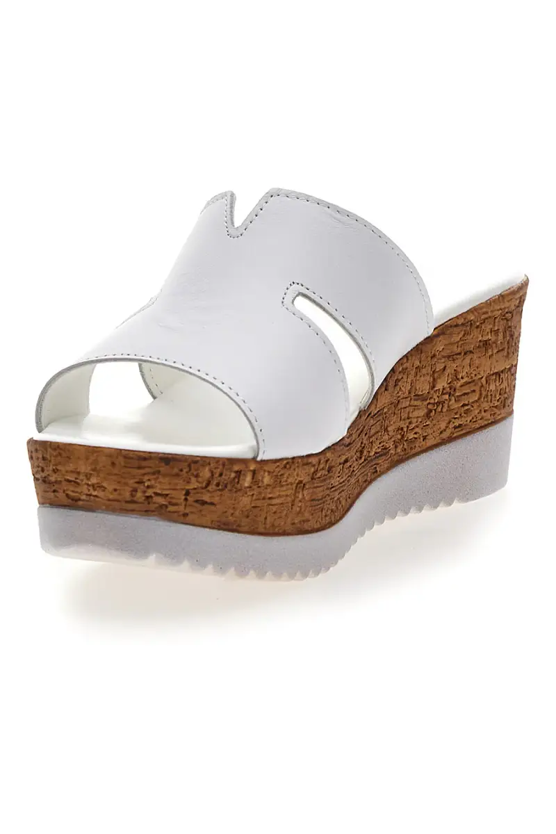 Ciabatte Bianche Con Fascia in Pelle e Platform Alto PITTARELLO 342070428 [BIANCO] miniatura 3