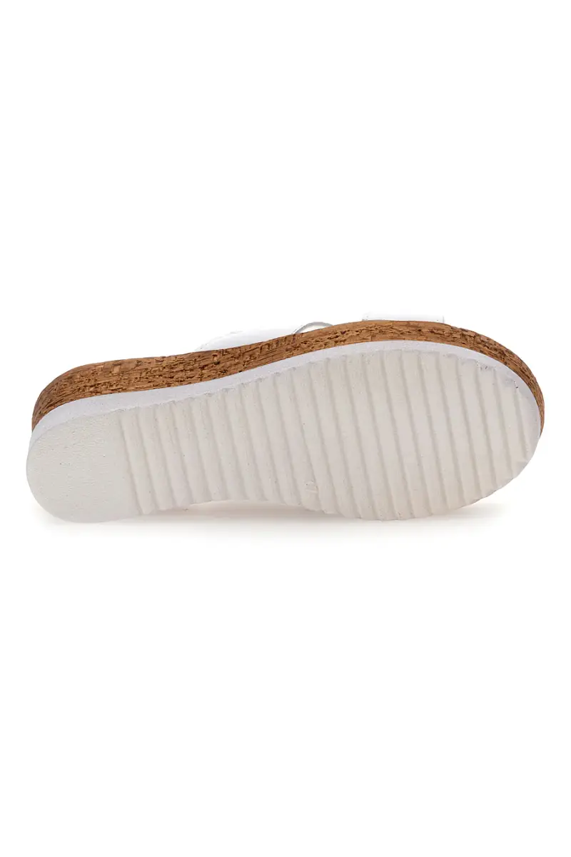 Ciabatte Bianche Con Fascia in Pelle e Platform Alto PITTARELLO 342070428 [BIANCO] miniatura 5