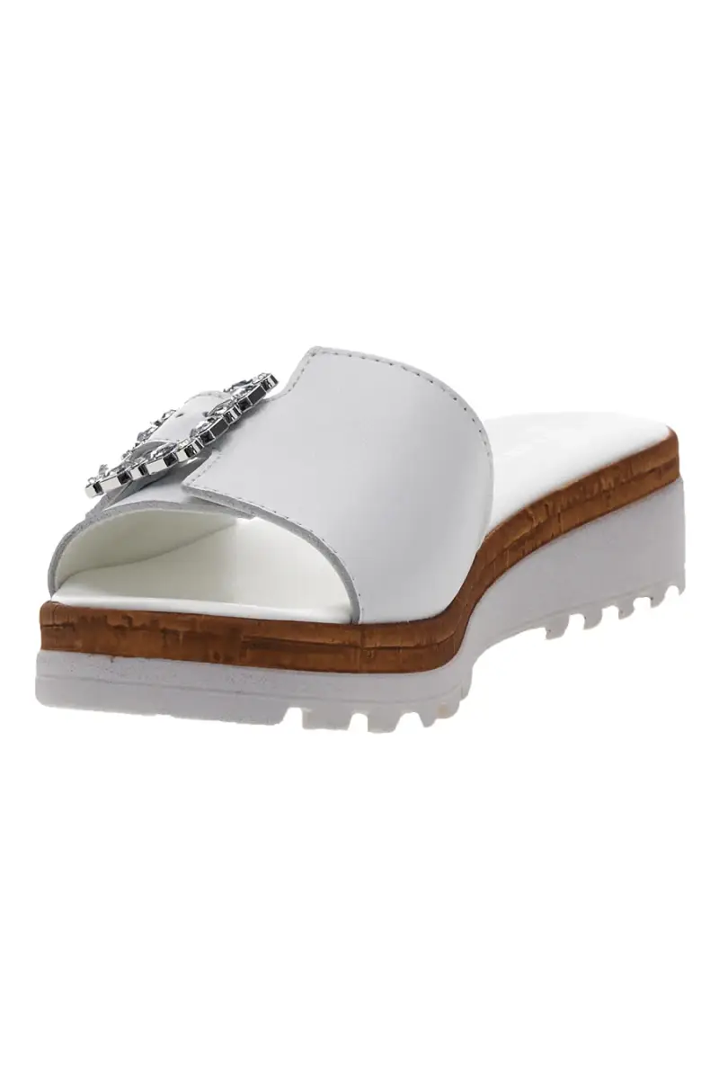 Ciabatte Bianche con Fibbia Decorativa Made in Italy PITTARELLO 356670811 [BIANCO] miniatura 3