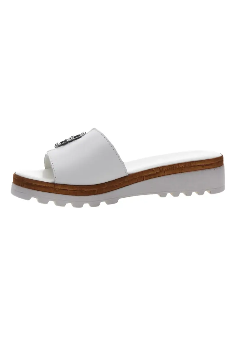 Ciabatte Bianche con Fibbia Decorativa Made in Italy PITTARELLO 356670811 [BIANCO] miniatura 4