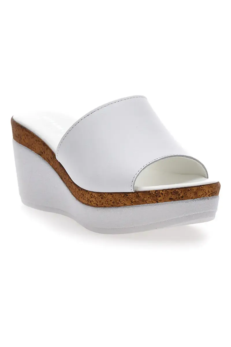 Ciabatte Bianche Con Zeppa con Fascia in Pelle PITTARELLO 28004525 [BIANCO] miniatura 2