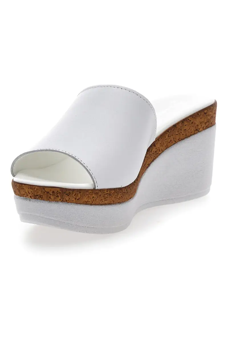 Ciabatte Bianche Con Zeppa con Fascia in Pelle PITTARELLO 28004525 [BIANCO] miniatura 3