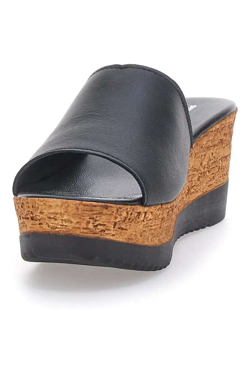 Ciabatte Nere con Fascia in Pelle Made in Italy PITTARELLO 233170428 [NERO] miniatura 3