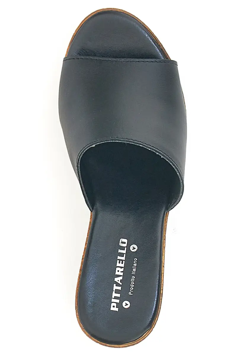 Ciabatte Nere Con Zeppa con Fascia in Pelle PITTARELLO 28004525 [NERO] miniatura 4