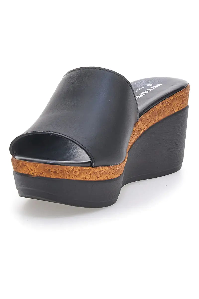 Ciabatte Nere Con Zeppa con Fascia in Pelle PITTARELLO 28004525 [NERO] miniatura 5