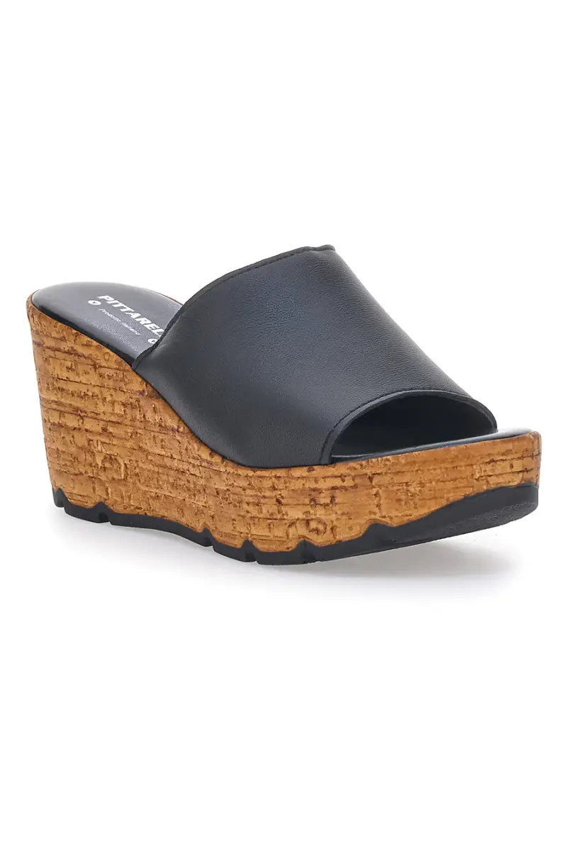 Ciabatte Nere Con Zeppa Effetto Sughero PITTARELLO 27623002 [NERO] miniatura 2