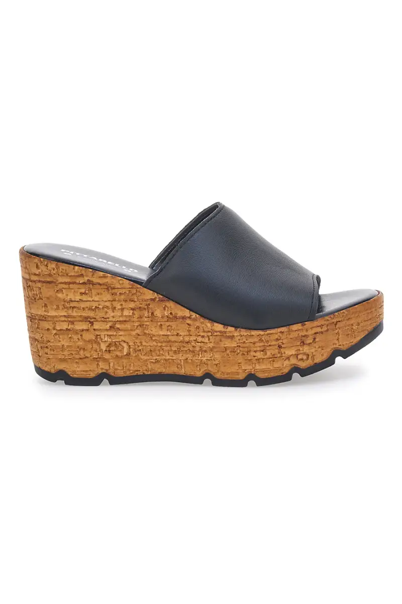 Ciabatte Nere Con Zeppa Effetto Sughero PITTARELLO 27623002 [NERO]