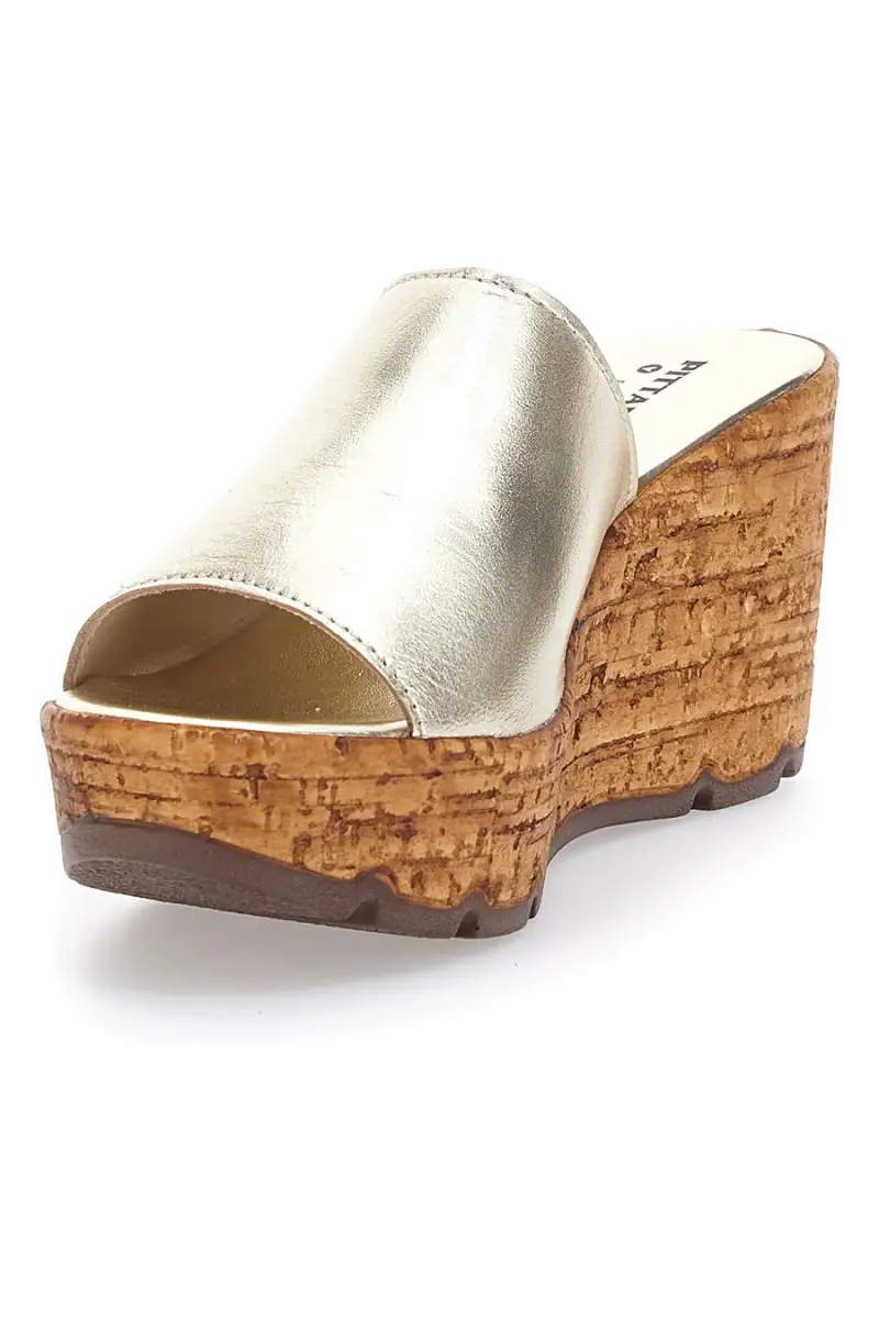 Ciabatte Oro Con Zeppa Effetto Sughero PITTARELLO 27623002 [ORO] miniatura 3