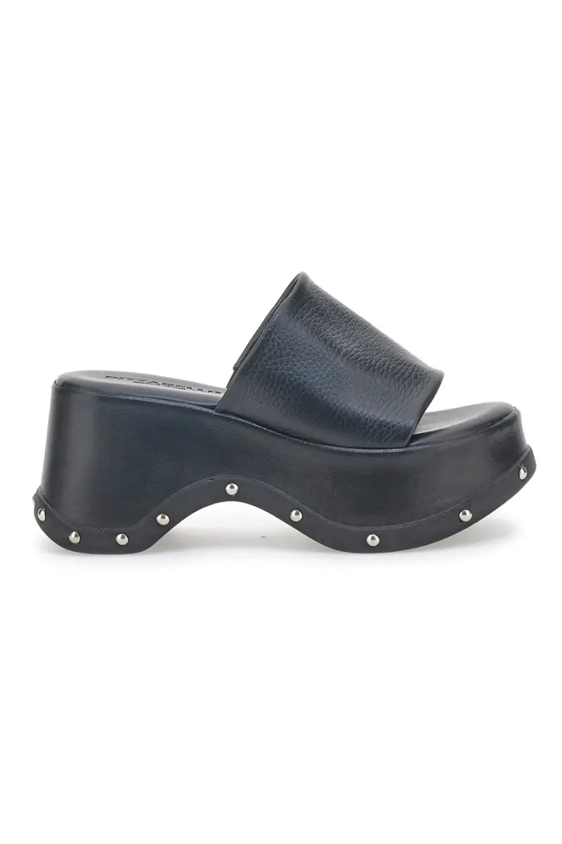 Ciabatte Platform Nere in Pelle Pittarello 5765 [NERO]