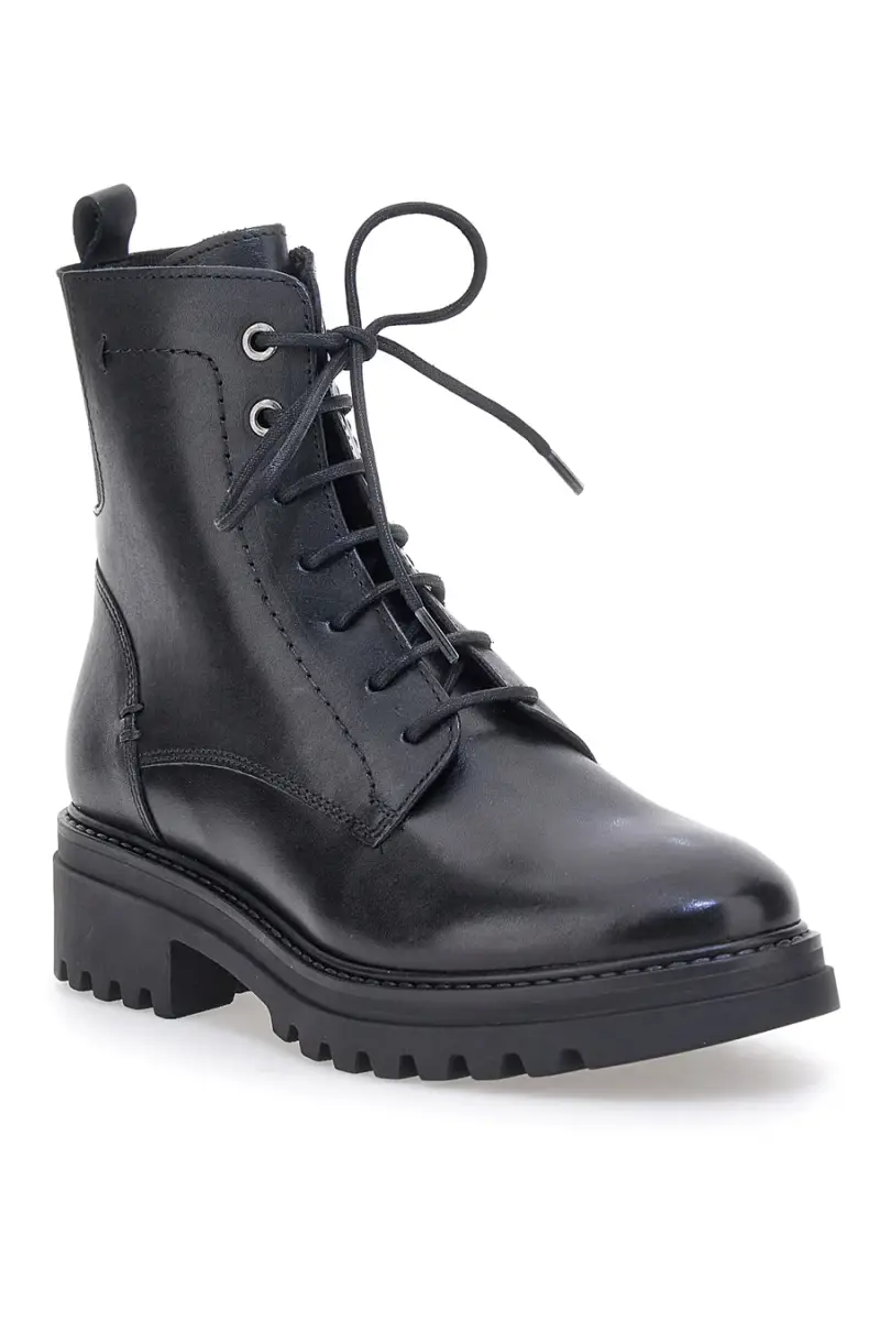 Anfibi neri con suola carrarmato e zip laterale Pittarello class 1521 [NERO] miniatura 2