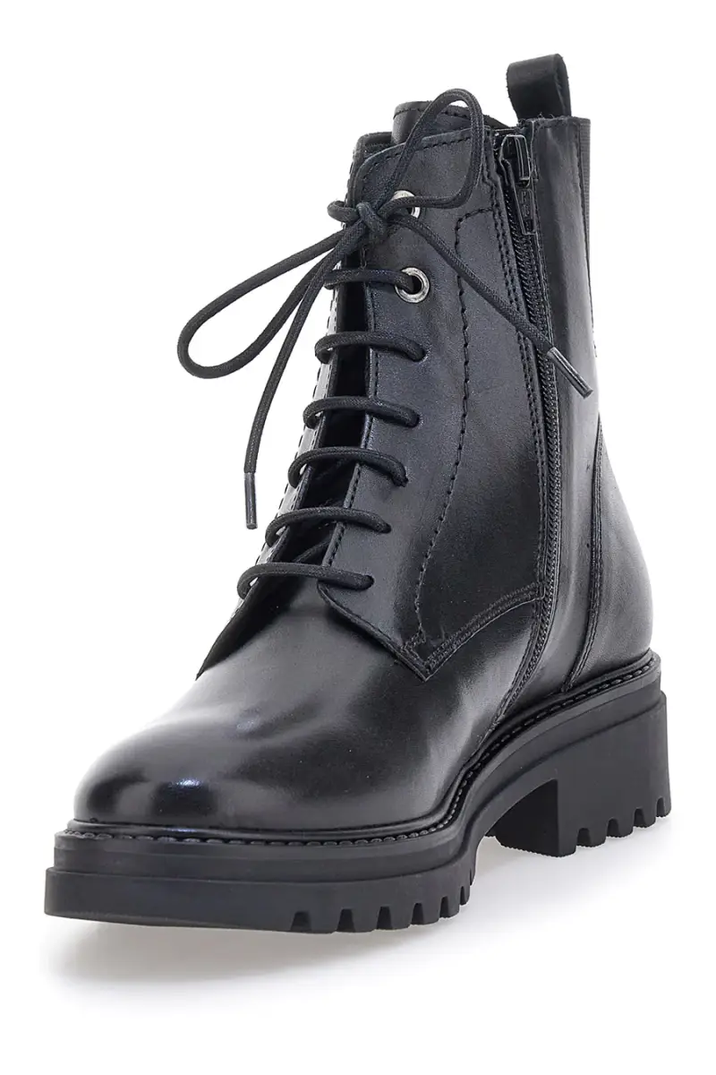 Anfibi neri con suola carrarmato e zip laterale Pittarello class 1521 [NERO] miniatura 4