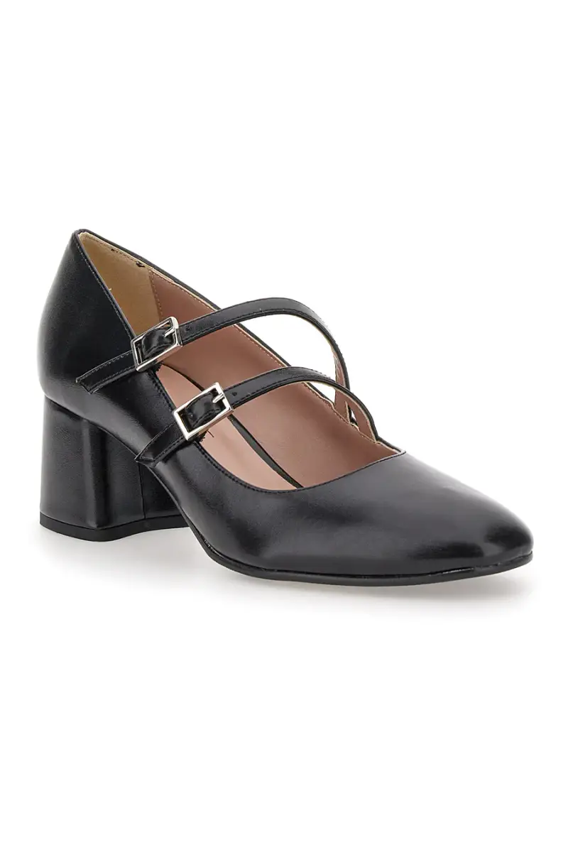 Décolleté Mary Jane nere con doppio cinturino Made in Italy PITTARELLO CLASS 716 [NERO] miniatura 2