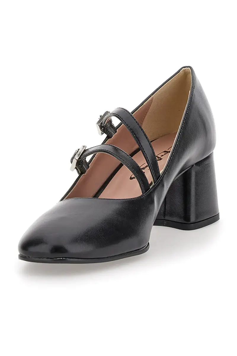 Décolleté Mary Jane nere con doppio cinturino Made in Italy PITTARELLO CLASS 716 [NERO] miniatura 3