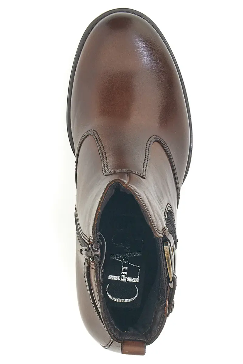 Stivaletti marroni con tacco e dettaglio fibbia Pittarello class 3050 [MARRONE] miniatura 3