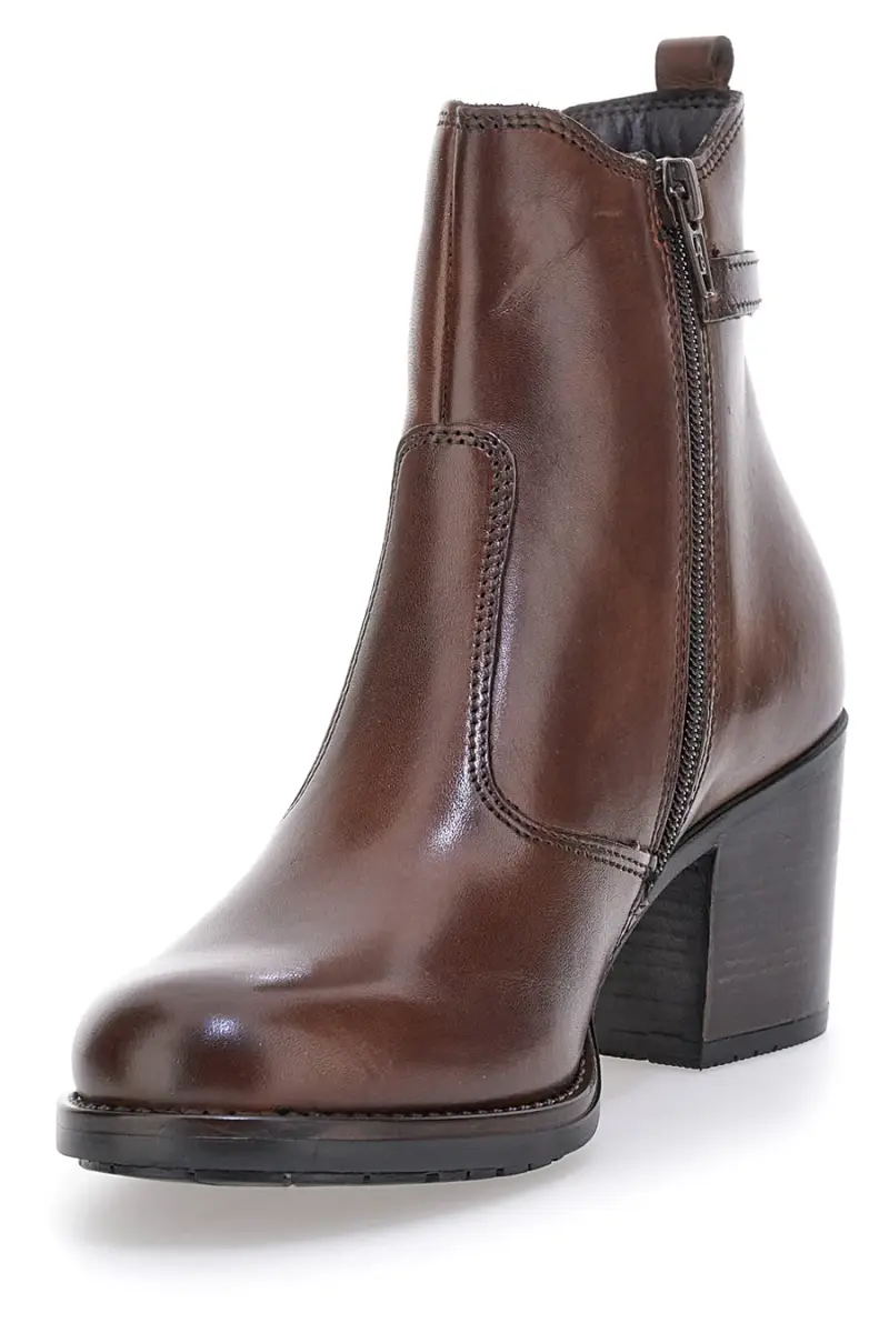 Stivaletti marroni con tacco e dettaglio fibbia Pittarello class 3050 [MARRONE] miniatura 4