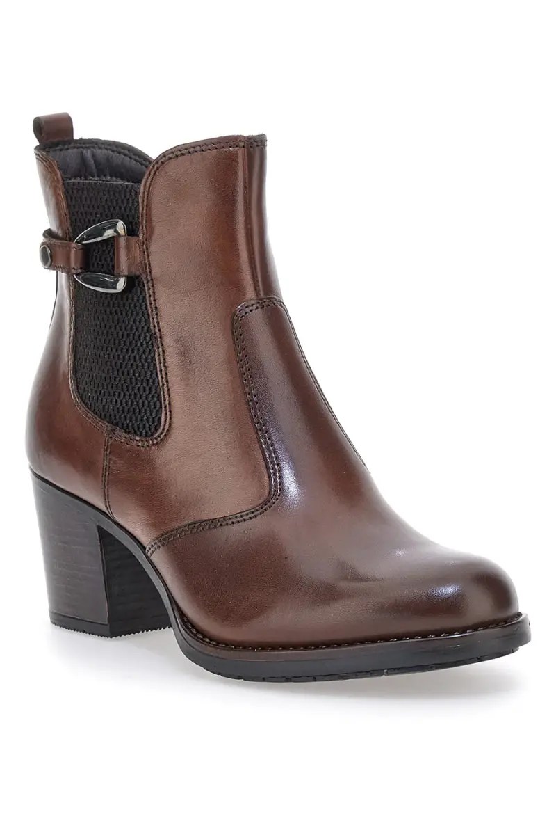 Stivaletti marroni con tacco e dettaglio fibbia Pittarello class 3050 [MARRONE] miniatura 2