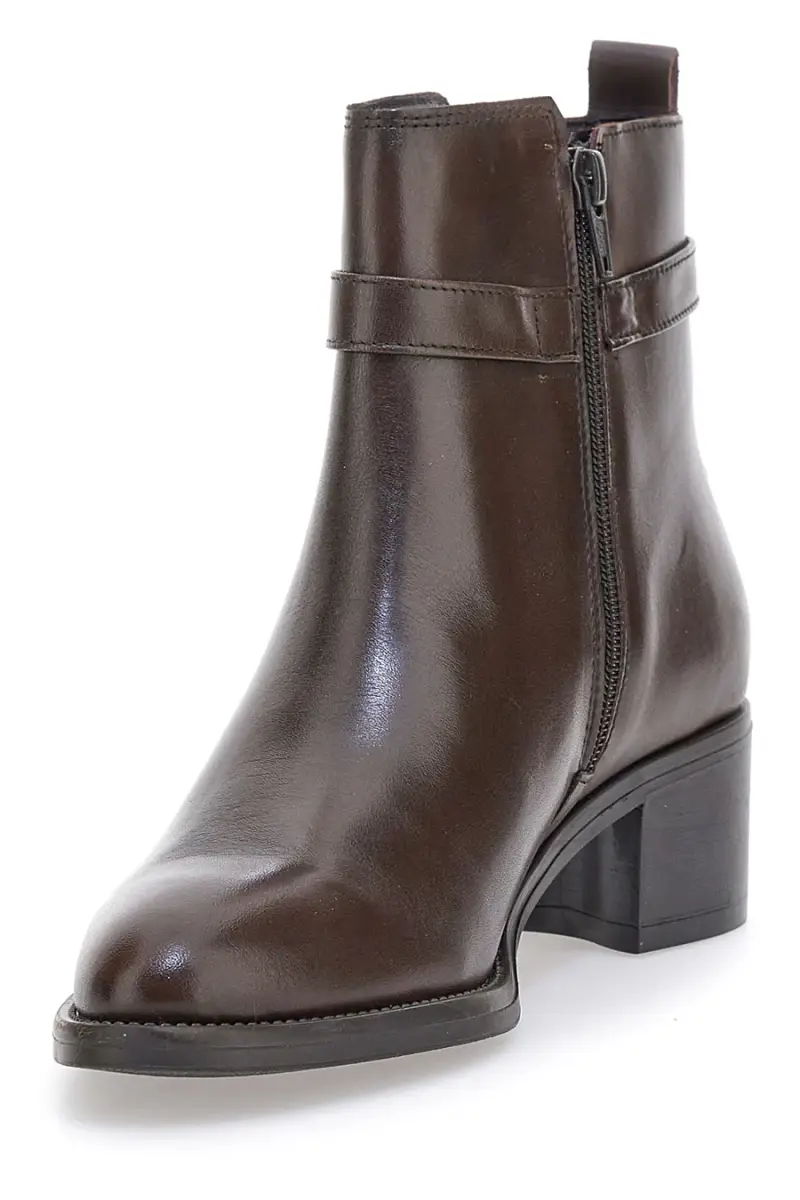 Stivaletti marroni in pelle con tacco basso Pittarello Class 852160 [MOKKA] miniatura 3