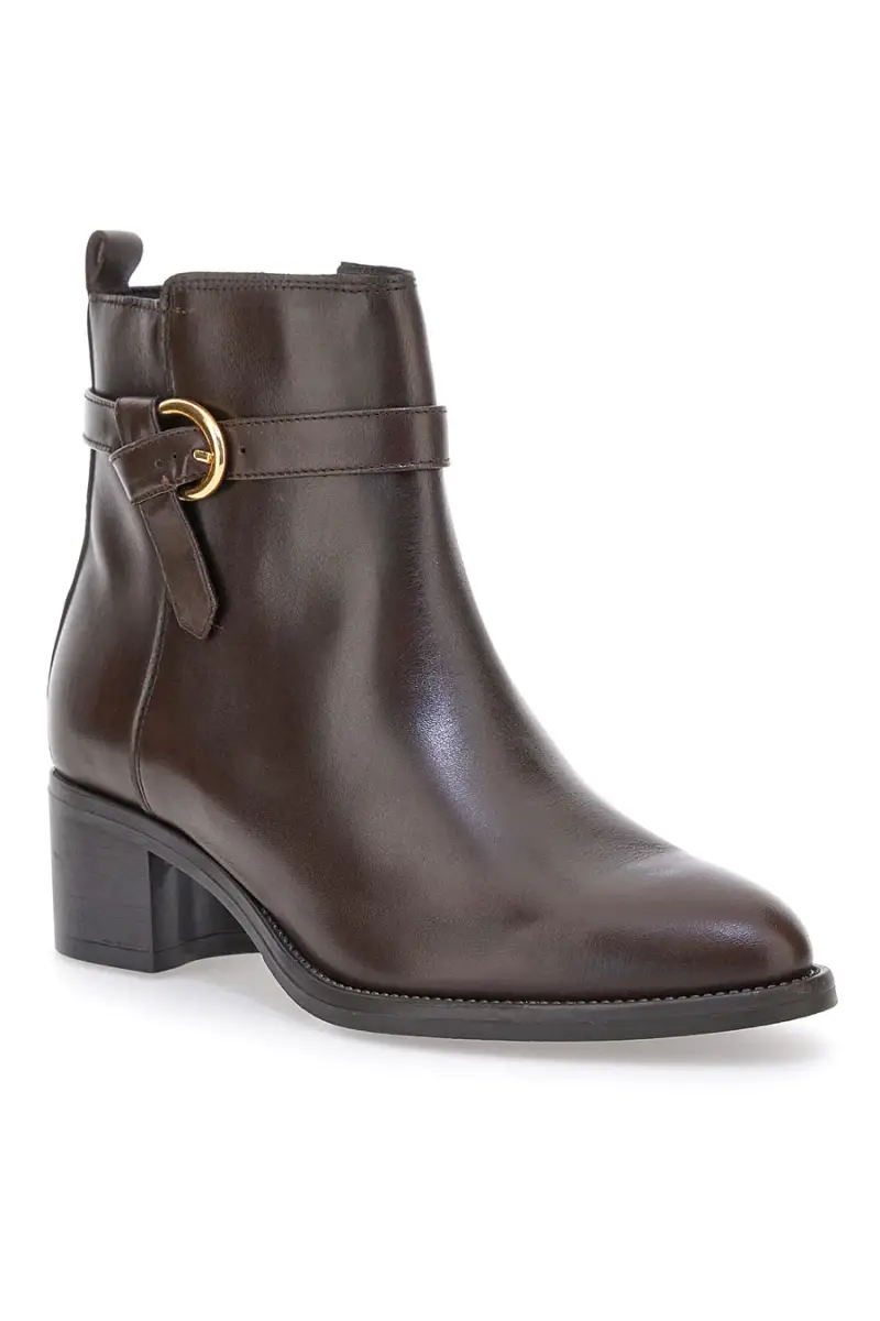 Stivaletti marroni in pelle con tacco basso Pittarello Class 852160 [MOKKA] miniatura 3