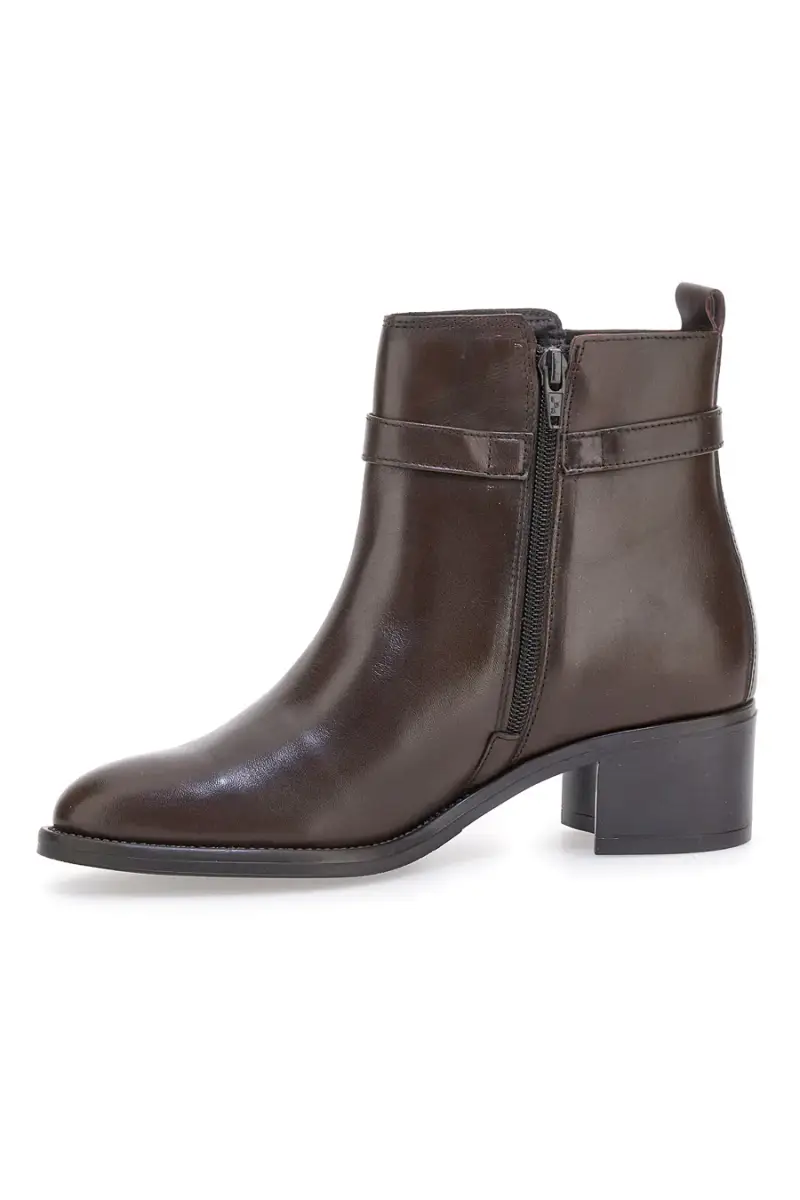 Stivaletti marroni in pelle con tacco basso Pittarello Class 852160 [MOKKA] miniatura 5