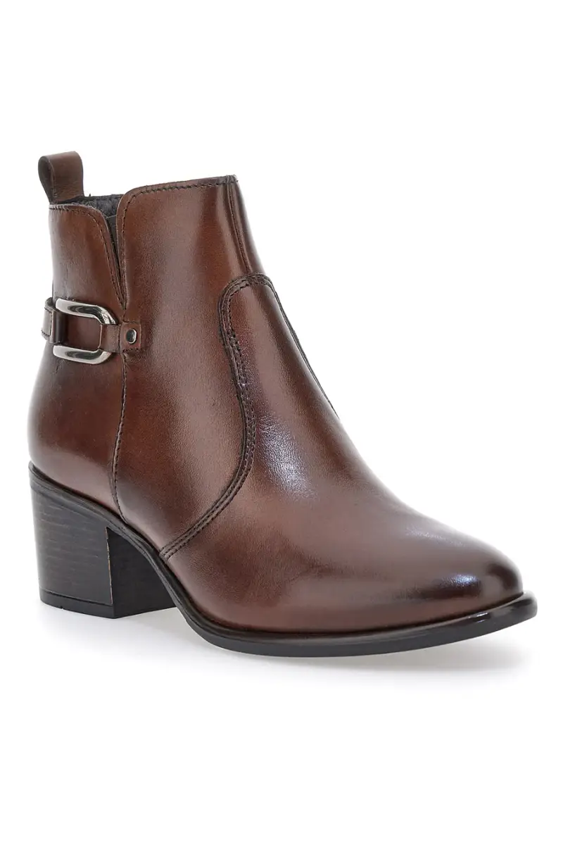 Stivaletti marroni in vera pelle con doppia fibbia Pittarello class 1976 [MARRONE] miniatura 2